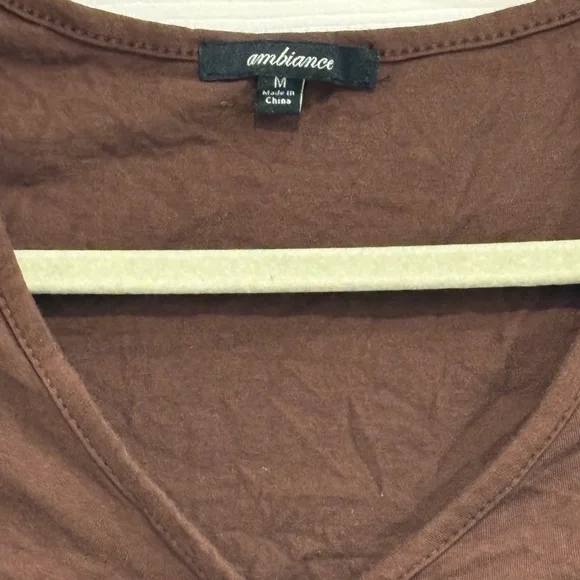 Ambiance Brown Button-Front Crop Top - Picture 3 of 4